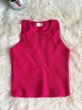 Altar'd State Hot Pink Ribbed Tank Top